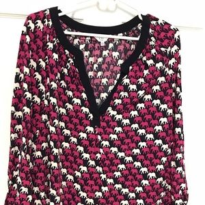 Crown & Ivy Elephant Peasant Top 3X